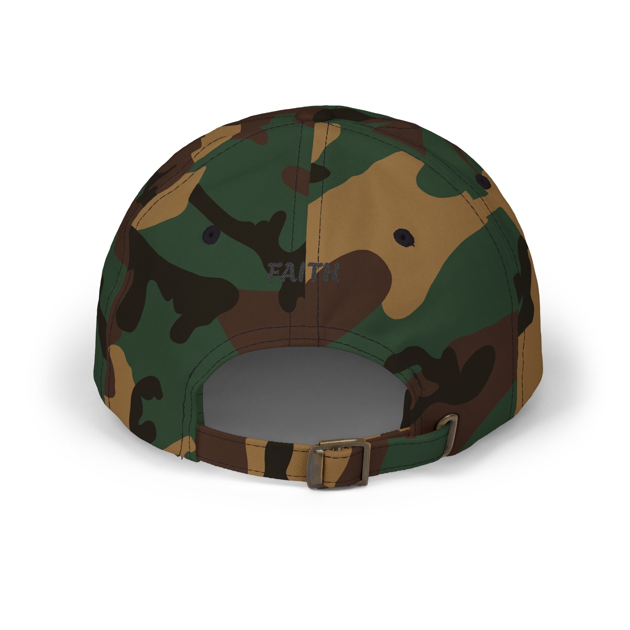 Dad Cap – Embroidered US Shield Patch & "FAITH" Backstrap Hat