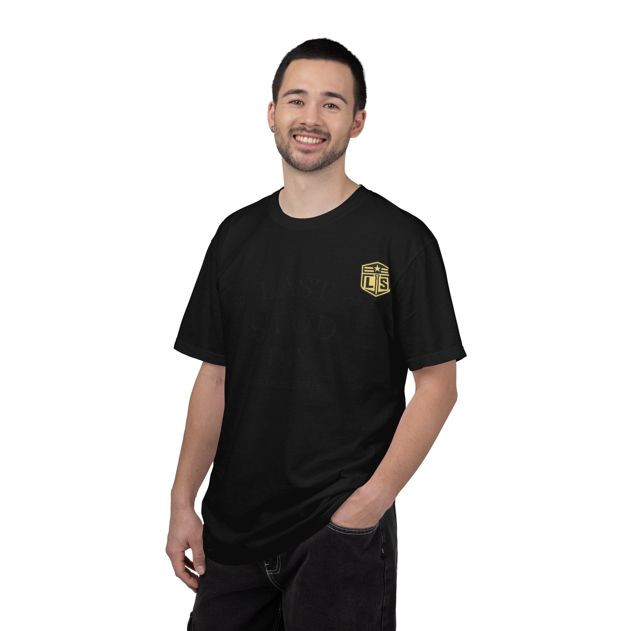 Last Stud DIY Premium T-Shirt — Minimal Crest Graphic Tee