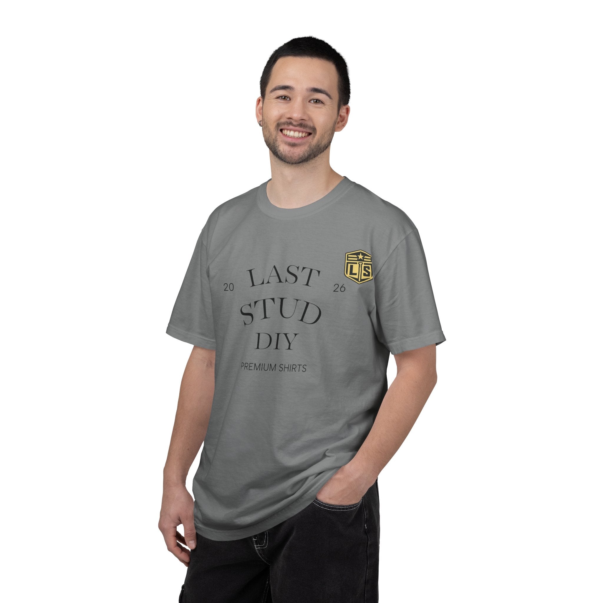Last Stud DIY Premium T-Shirt — Minimal Crest Graphic Tee