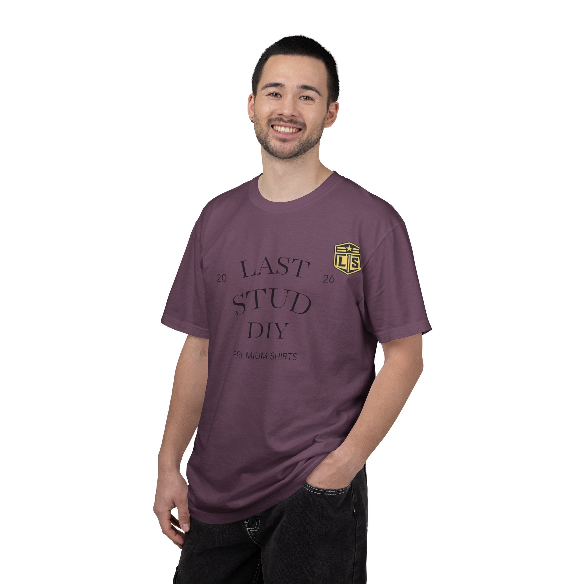 Last Stud DIY Premium T-Shirt — Minimal Crest Graphic Tee