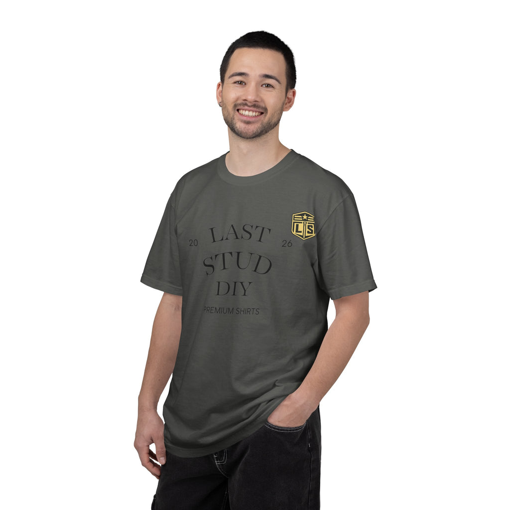 Last Stud DIY Premium T-Shirt — Minimal Crest Graphic Tee