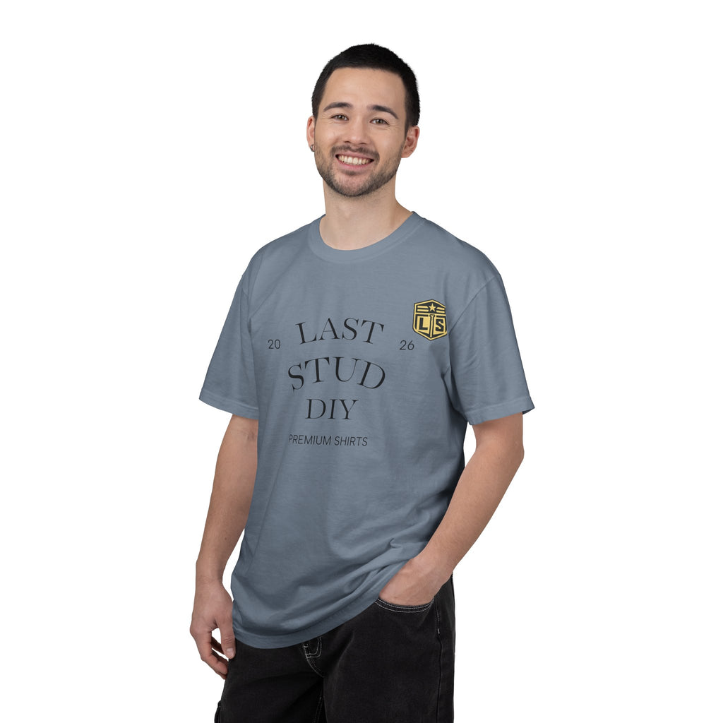 Last Stud DIY Premium T-Shirt — Minimal Crest Graphic Tee
