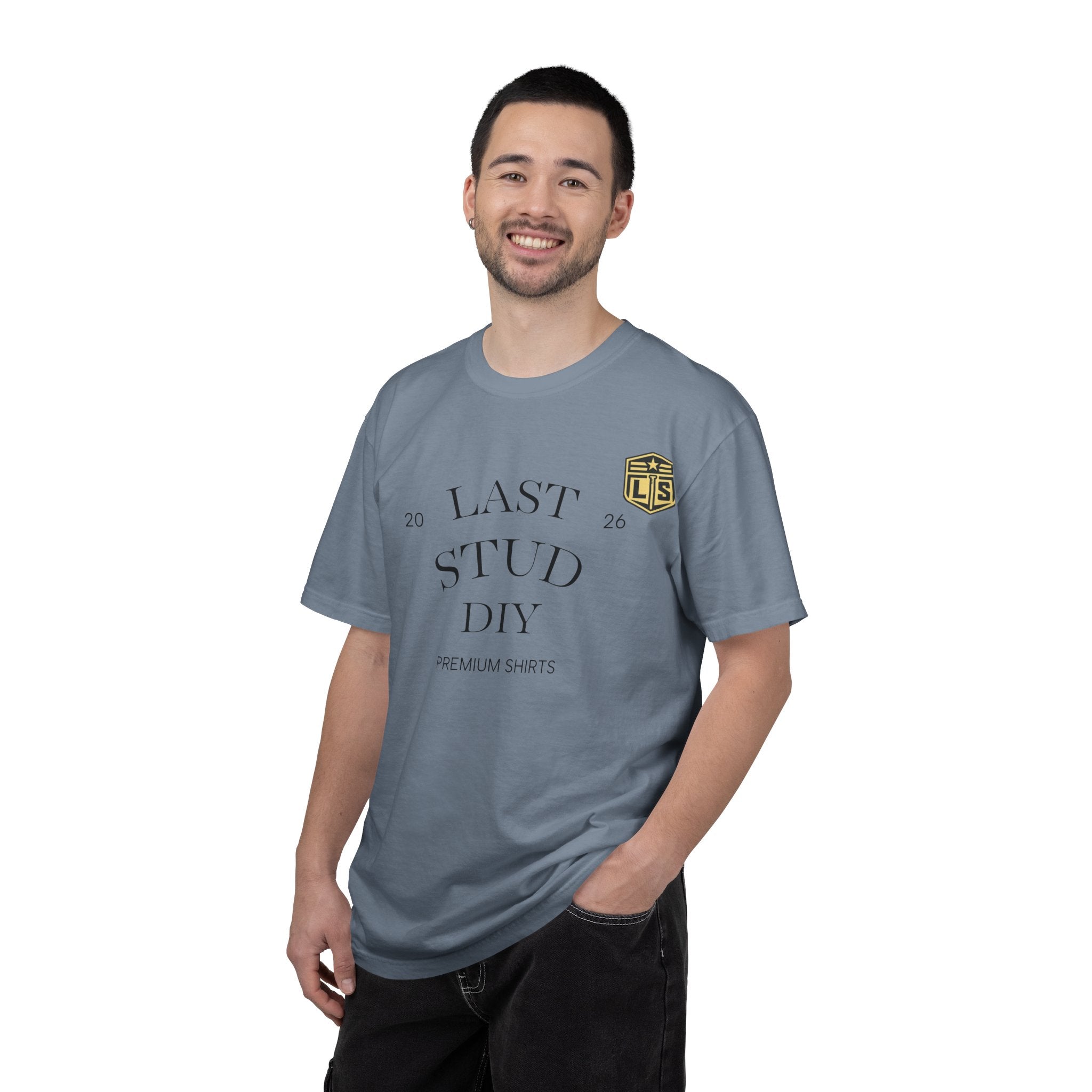 Last Stud DIY Premium T-Shirt — Minimal Crest Graphic Tee