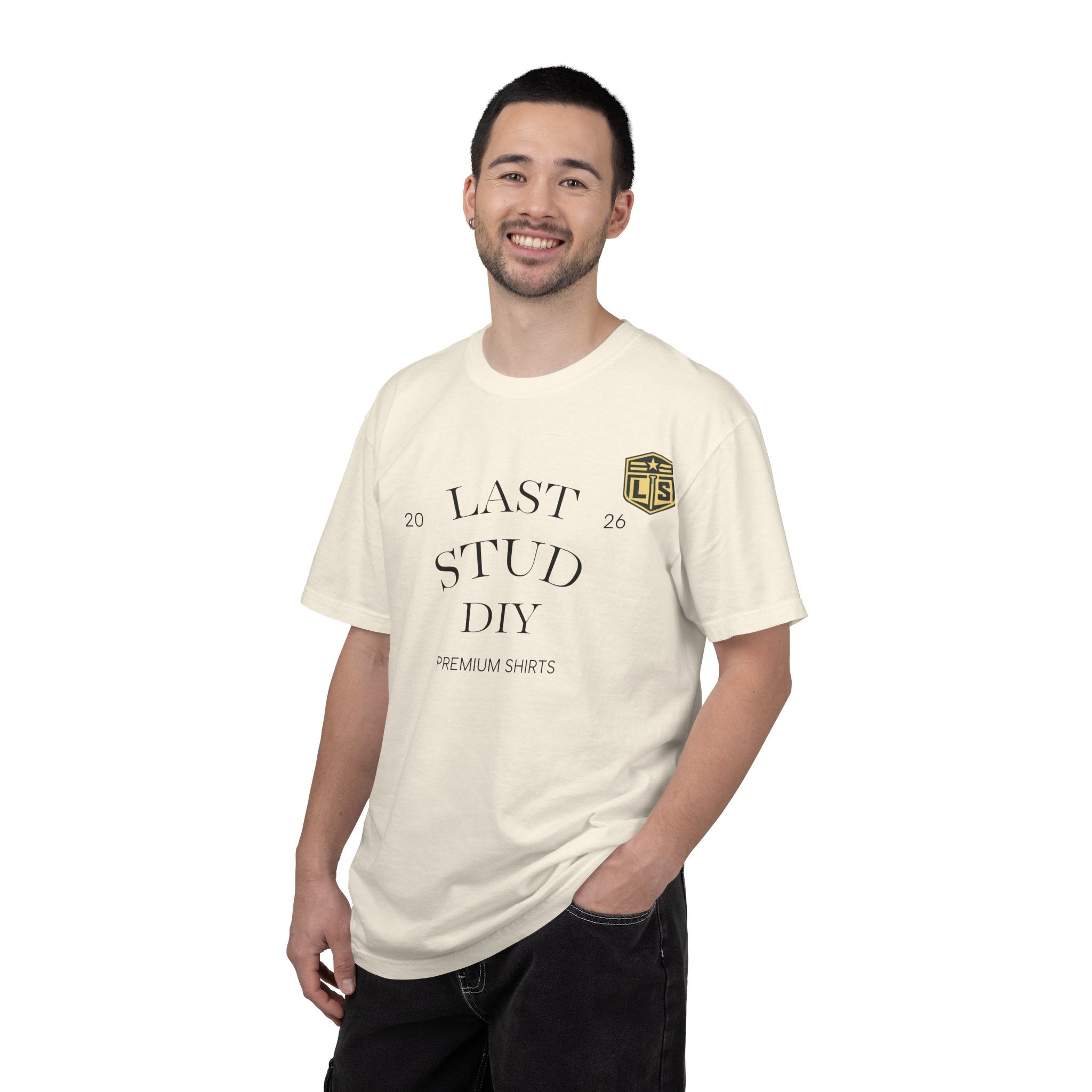 Last Stud DIY Premium T-Shirt — Minimal Crest Graphic Tee