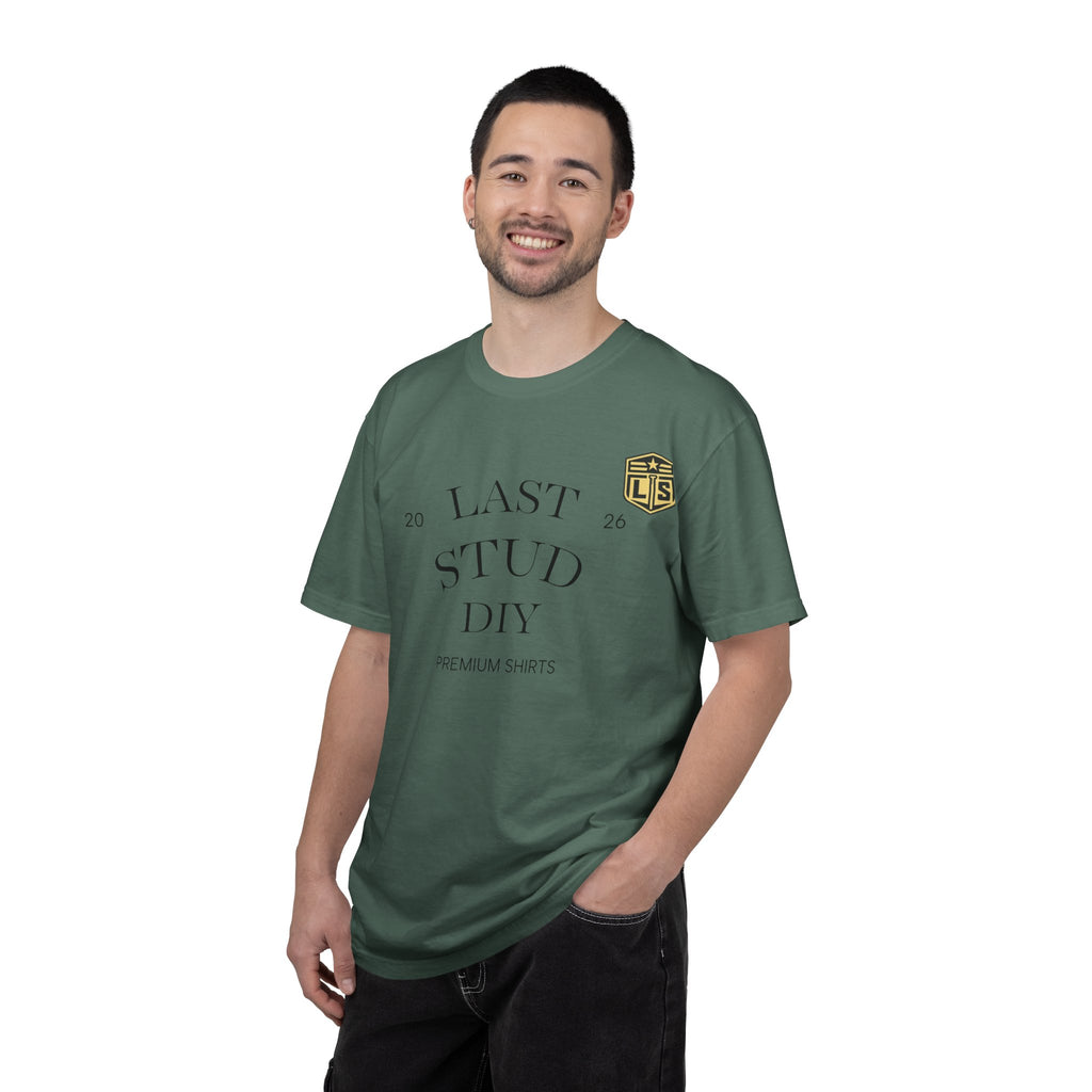 Last Stud DIY Premium T-Shirt — Minimal Crest Graphic Tee