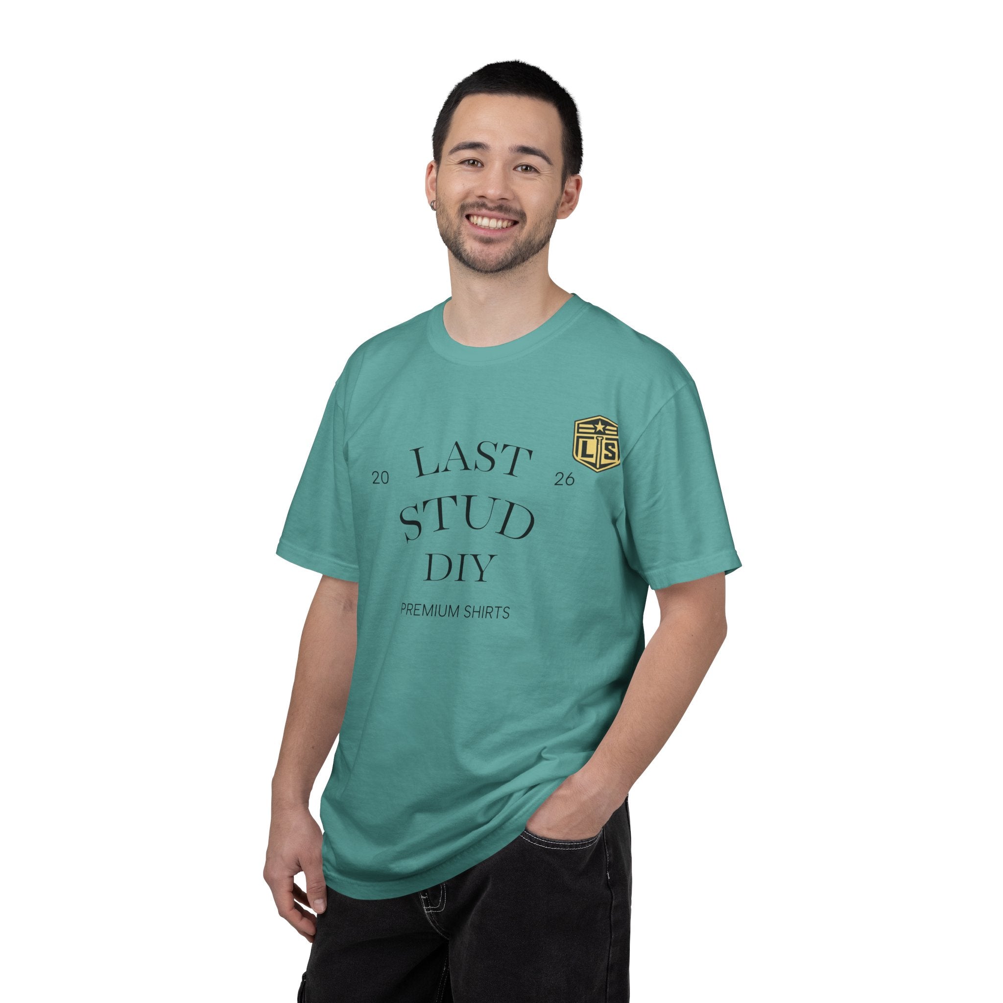Last Stud DIY Premium T-Shirt — Minimal Crest Graphic Tee